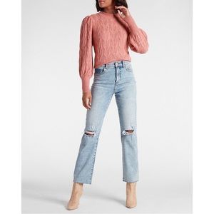 EXPRESS Mock Neck Balloon Sleeves Sweater